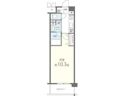 サンフォリア立花(1K/3階)の間取り写真