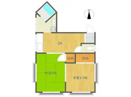 東葛西1丁目マンション(2DK/2階)の間取り写真