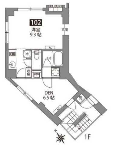 FABRIC東長崎RESIDENCE(1SK/1階)の間取り写真