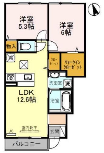 JR姫新線 余部駅 徒歩36分 2階建 築10年(2LDK/1階)の間取り写真
