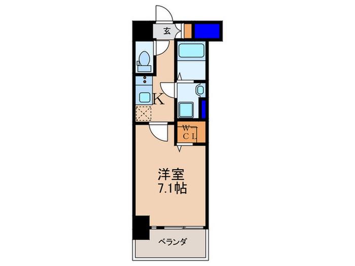 レオンコンフォート天神橋(1K/3階)の間取り写真