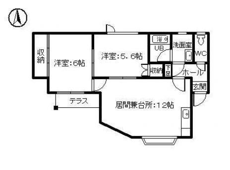イーストサイドIV(2DK/2階)の間取り写真