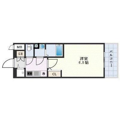 エスリード大阪プライムゲート(1K/8階)の間取り写真