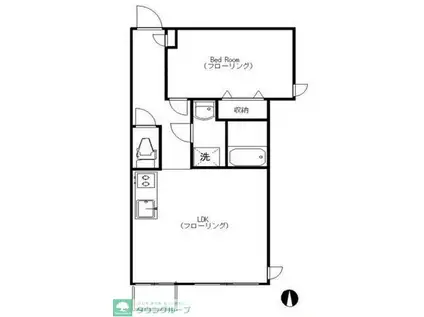 カーサ麻布ANNEX(1LDK/1階)の間取り写真