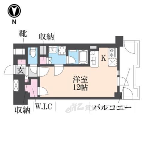レーベン京都河原町(ワンルーム/9階)の間取り写真