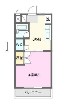 マンションジュネスVIII(1DK/1階)の間取り写真