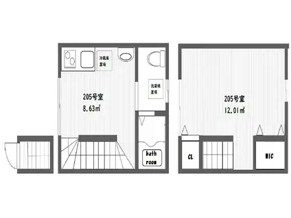東京メトロ副都心線 雑司が谷駅(東京メトロ) 徒歩5分 3階建 築7年(1K/1階)の間取り写真