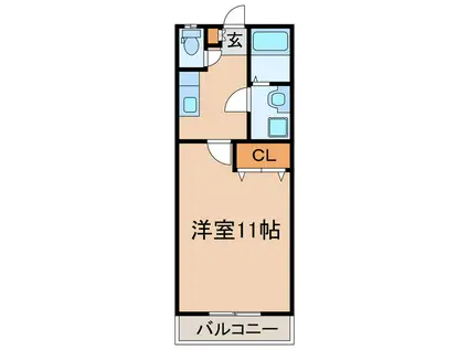 市川ハイツ(1K/1階)の間取り写真