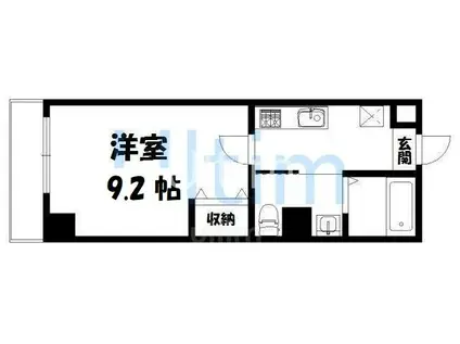 フラッティK&S(1K/4階)の間取り写真