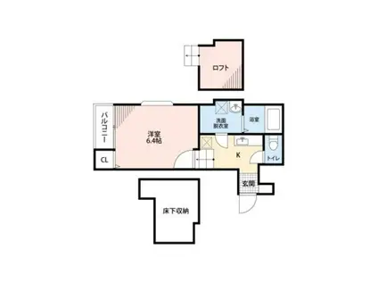 コンフォートベネフィス姪浜Ⅷ(1K/1階)の間取り写真