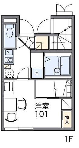 レオパレスヒル(1K/2階)の間取り写真