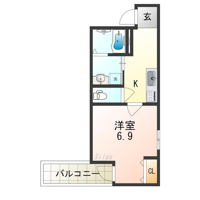フジパレス今川駅東II番館(1K/2階)の間取り写真