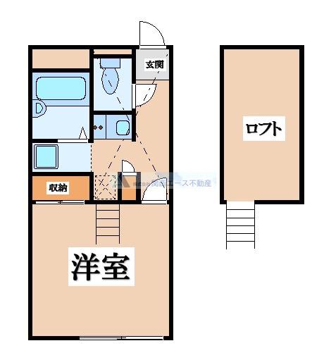 レオパレスカナール(1K/1階)の間取り写真