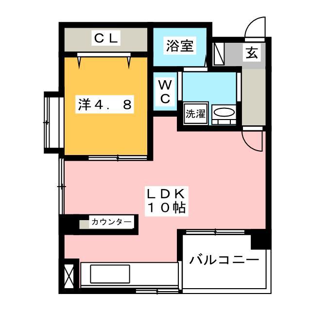 S-FORT筑紫通(1LDK/3階)の間取り写真