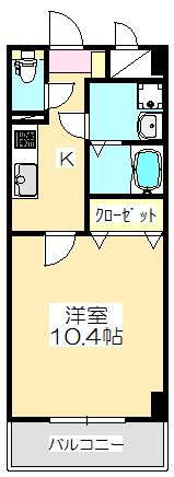 マリベール老松(1K/2階)の間取り写真