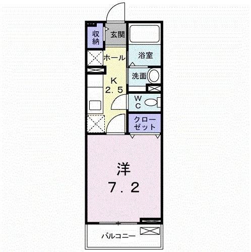 グラン ソレイユ(1K/2階)の間取り写真