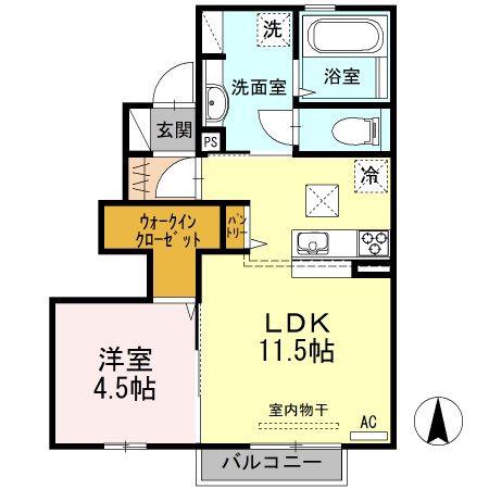 リバーサイド駅東(1LDK/1階)の間取り写真