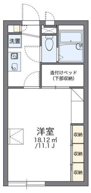 レオパレスプラシード竹丘(1K/1階)の間取り写真