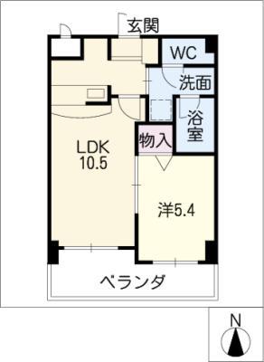 シャンクレール(1LDK/3階)の間取り写真