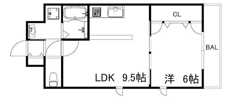 GOパレス桃山台(1LDK/4階)の間取り写真