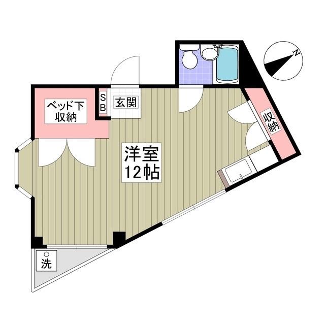 LIFE BASE(ワンルーム/2階)の間取り写真