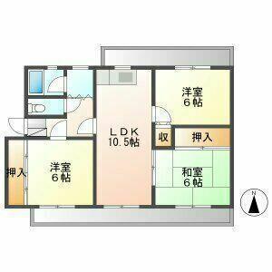 パレスブライトヒルズ(3LDK/3階)の間取り写真