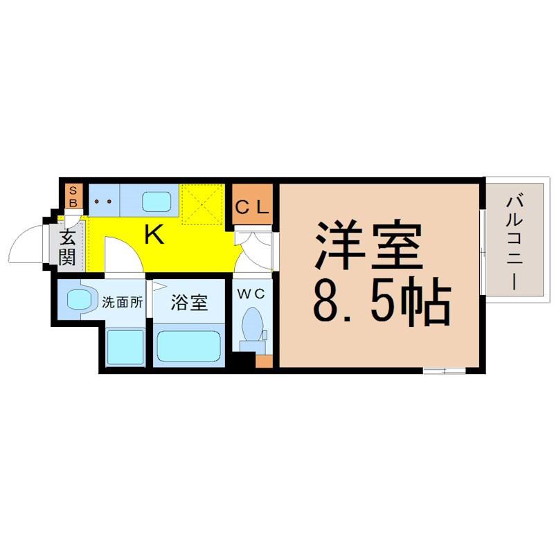 シュトラール千代田(1K/7階)の間取り写真