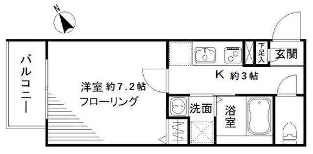 グリーニエ西新宿参番館(1K/4階)の間取り写真