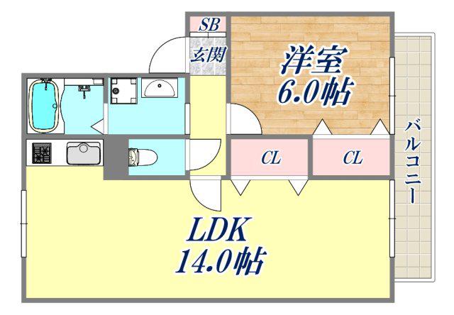 エトワール(1LDK/1階)の間取り写真