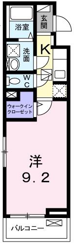 ルミエール・メゾンII(1K/1階)の間取り写真