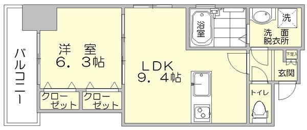 プレジールTJ(1LDK/5階)の間取り写真