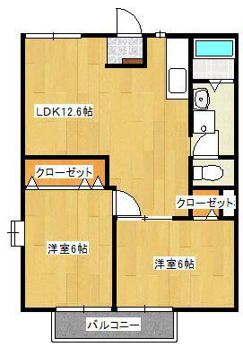 カームスズキ(2LDK/2階)の間取り写真