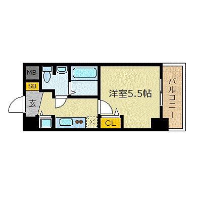 アドバンス新大阪V(1K/6階)の間取り写真