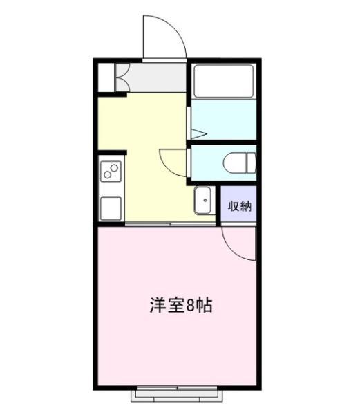 ロゼII(1K/1階)の間取り写真