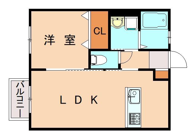 WITH大橋(1LDK/3階)の間取り写真