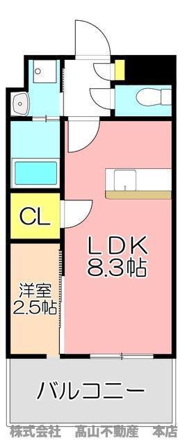 レジェンド朽網(1LDK/10階)の間取り写真