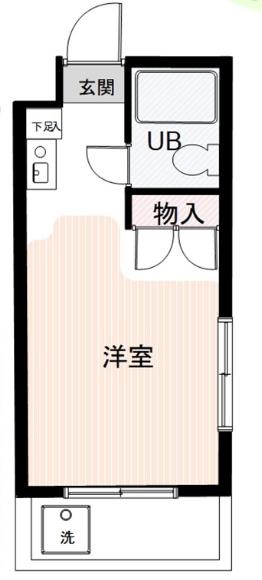 三恵ハイム三鷹(ワンルーム/1階)の間取り写真