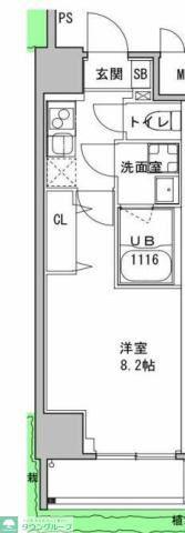 S-RESIDENCE押上CLAIR(1K/8階)の間取り写真