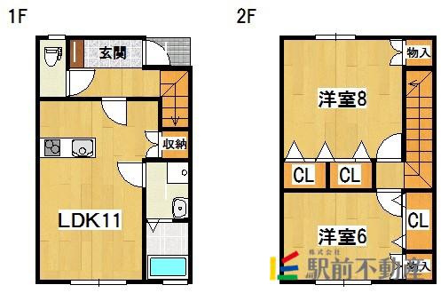 KIMAMA久留米(2LDK/1階)の間取り写真