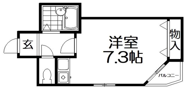 ラピュタ牧野阪(1K/4階)の間取り写真
