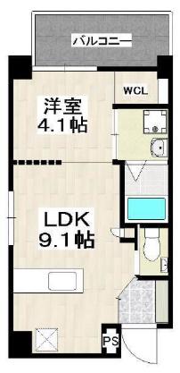 ウィル久茂地(1LDK/5階)の間取り写真