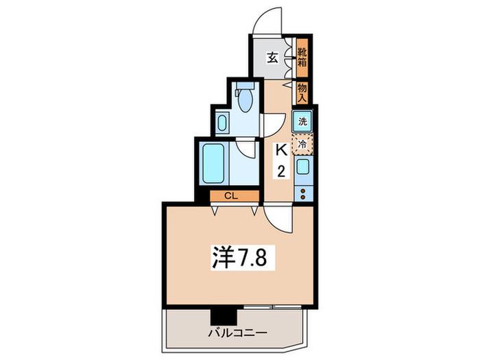 アーバンフラッツ町田(1K/14階)の間取り写真