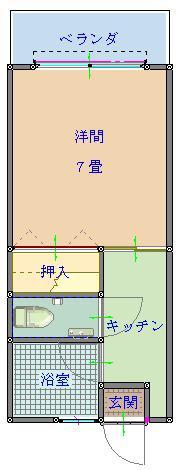 トーマス宇茂佐(1K/5階)の間取り写真