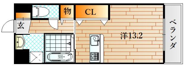 ラフレシール秋根(1K/3階)の間取り写真
