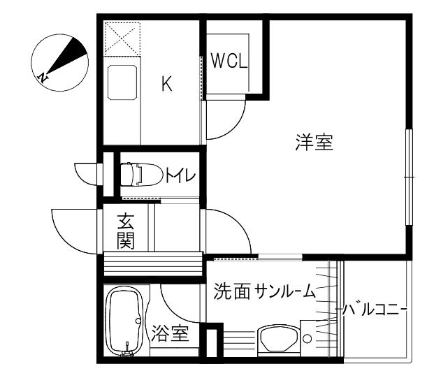 STAGEA金沢(1K/1階)の間取り写真