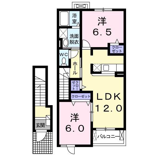 ルーチェ・II(2LDK/2階)の間取り写真
