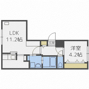 サルヴァトーレ発寒中央駅前(1LDK/4階)の間取り写真