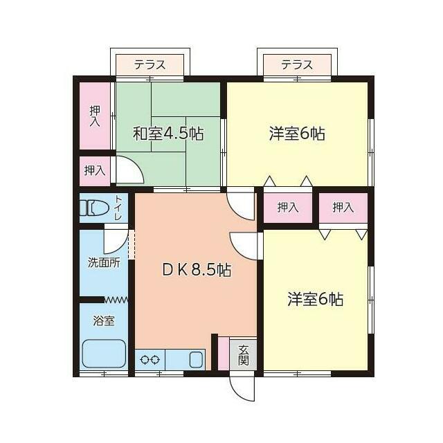 カワイハイツ(3DK/1階)の間取り写真