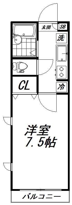 フィオーレ西荻(1K/1階)の間取り写真