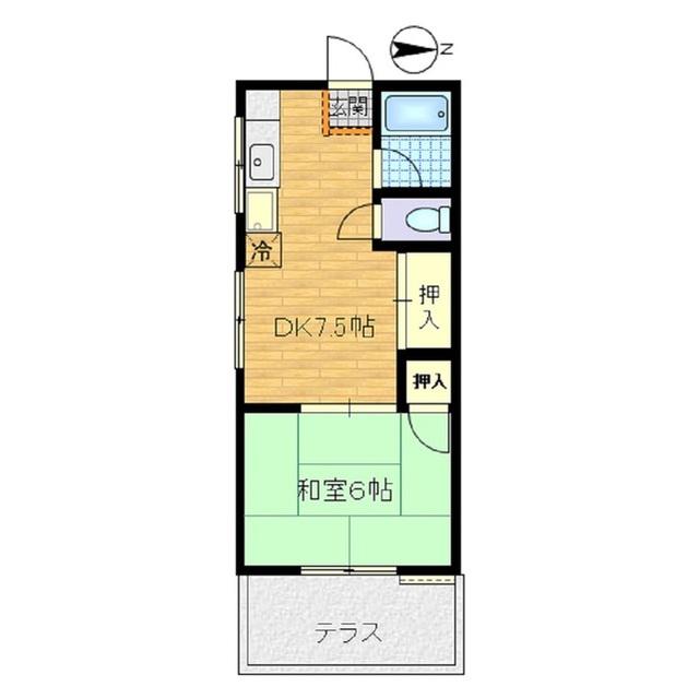 コーポ青雲(1DK/2階)の間取り写真